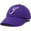 imageDALIX Initial Hat Letter J Womens Baseball Cap Monogram Cursive EmbroiderPurple