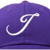 imageDALIX Initial Hat Letter J Womens Baseball Cap Monogram Cursive EmbroiderPurple