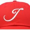 imageDALIX Initial Hat Letter J Womens Baseball Cap Monogram Cursive EmbroiderRed