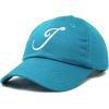 imageDALIX Initial Hat Letter J Womens Baseball Cap Monogram Cursive EmbroiderTeal