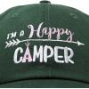 imageDALIX Womens Happy Camper Hat Soft Cotton Camping CapsDark Green  Pink