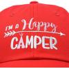 imageDALIX Womens Happy Camper Hat Soft Cotton Camping CapsRed  Pink