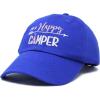 imageDALIX Womens Happy Camper Hat Soft Cotton Camping CapsRoyal Blue  Pink
