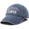 imageDALIX Womens Happy Camper Hat Soft Cotton Camping CapsWashed Navy Blue  Pink