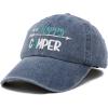 imageDALIX Womens Happy Camper Hat Soft Cotton Camping CapsWashed Navy Blue  Teal