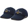 imageMatching Captain and First Mate Hat Set Embroidered Ball CapNavy Blue