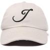 imageDALIX Initial Hat Letter J Womens Baseball Cap Monogram Cursive EmbroiderBeige