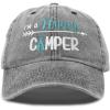 imageDALIX Womens Happy Camper Hat Soft Cotton Camping CapsWashed Black  Teal