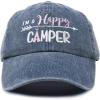 imageDALIX Womens Happy Camper Hat Soft Cotton Camping CapsWashed Navy Blue  Pink