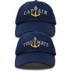 imageMatching Captain and First Mate Hat Set Embroidered Ball CapNavy Blue