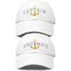 imageMatching Captain and First Mate Hat Set Embroidered Ball CapWhite