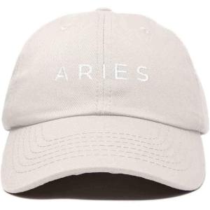imageDALIX Aries Dad Hat Embroidered Zodiac Astrology Cotton Baseball CapBeige