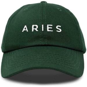 imageDALIX Aries Dad Hat Embroidered Zodiac Astrology Cotton Baseball CapDark Green