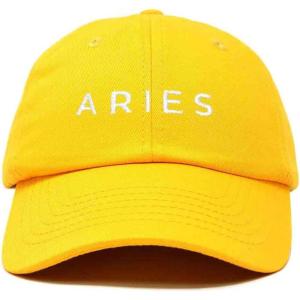 imageDALIX Aries Dad Hat Embroidered Zodiac Astrology Cotton Baseball CapGold