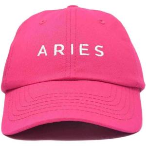 imageDALIX Aries Dad Hat Embroidered Zodiac Astrology Cotton Baseball CapHot Pink