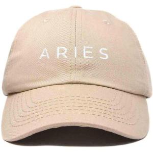 imageDALIX Aries Dad Hat Embroidered Zodiac Astrology Cotton Baseball CapKhaki