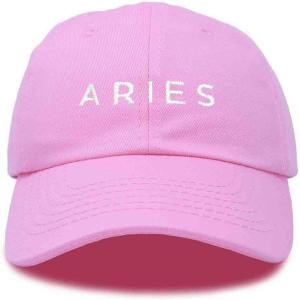 imageDALIX Aries Dad Hat Embroidered Zodiac Astrology Cotton Baseball CapLight Pink