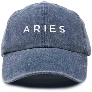 imageDALIX Aries Dad Hat Embroidered Zodiac Astrology Cotton Baseball CapNavy Blue