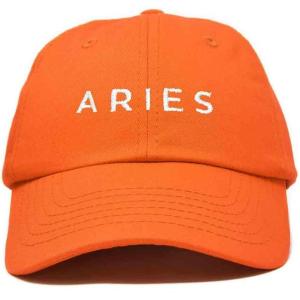 imageDALIX Aries Dad Hat Embroidered Zodiac Astrology Cotton Baseball CapOrange