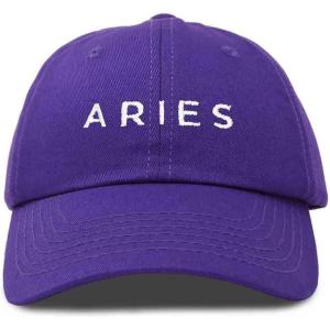 imageDALIX Aries Dad Hat Embroidered Zodiac Astrology Cotton Baseball CapPurple