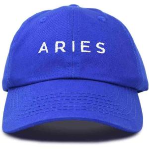 imageDALIX Aries Dad Hat Embroidered Zodiac Astrology Cotton Baseball CapRoyal Blue