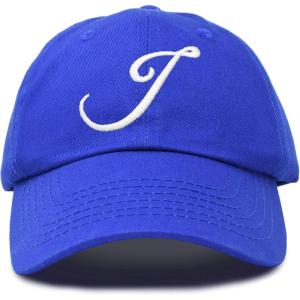 imageDALIX Initial Hat Letter J Womens Baseball Cap Monogram Cursive EmbroiderRoyal Blue