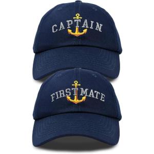 imageMatching Captain and First Mate Hat Set Embroidered Ball CapNavy Blue
