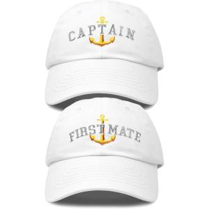 imageMatching Captain and First Mate Hat Set Embroidered Ball CapWhite