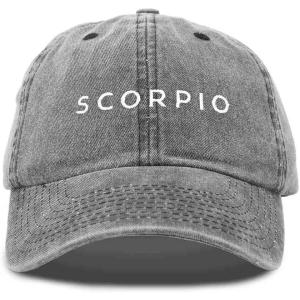 imageDALIX Scorpio Dad Hat Embroidered Zodiac Astrology Cotton Baseball CapWashed Black