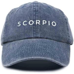 imageDALIX Scorpio Dad Hat Embroidered Zodiac Astrology Cotton Baseball CapWashed Navy Blue