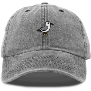 imageDALIX Seagull Embroidered Cap Cotton Baseball Hat Bird WomensWashed Black