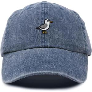 imageDALIX Seagull Embroidered Cap Cotton Baseball Hat Bird WomensWashed Navy Blue