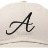 imageDALIX Initial Hat Letter A Womens Baseball Cap Monogram Cursive EmbroiderBeige