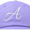 imageDALIX Initial Hat Letter A Womens Baseball Cap Monogram Cursive EmbroiderLavender