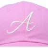 imageDALIX Initial Hat Letter A Womens Baseball Cap Monogram Cursive EmbroiderLight Pink