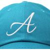 imageDALIX Initial Hat Letter A Womens Baseball Cap Monogram Cursive EmbroiderTeal