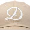 imageDALIX Initial Hat Letter D Womens Baseball Cap Monogram Cursive EmbroiderKhaki