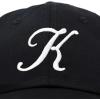 imageDALIX Initial Hat Letter K Womens Baseball Cap Monogram Cursive EmbroiderBlack
