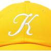 imageDALIX Initial Hat Letter K Womens Baseball Cap Monogram Cursive EmbroiderGold
