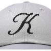 imageDALIX Initial Hat Letter K Womens Baseball Cap Monogram Cursive EmbroiderGray