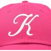 imageDALIX Initial Hat Letter K Womens Baseball Cap Monogram Cursive EmbroiderHot Pink