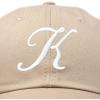 imageDALIX Initial Hat Letter K Womens Baseball Cap Monogram Cursive EmbroiderKhaki