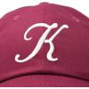 imageDALIX Initial Hat Letter K Womens Baseball Cap Monogram Cursive EmbroiderMaroon