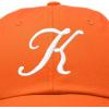 imageDALIX Initial Hat Letter K Womens Baseball Cap Monogram Cursive EmbroiderOrange