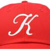 imageDALIX Initial Hat Letter K Womens Baseball Cap Monogram Cursive EmbroiderRed