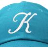 imageDALIX Initial Hat Letter K Womens Baseball Cap Monogram Cursive EmbroiderTeal