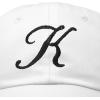 imageDALIX Initial Hat Letter K Womens Baseball Cap Monogram Cursive EmbroiderWhite