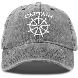 imageDALIX Captain Hat Sailing Baseball Cap Navy Gift Boating Men Women VintageBlack