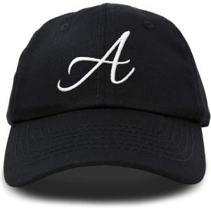 imageDALIX Initial Hat Letter A Womens Baseball Cap Monogram Cursive EmbroiderBlack