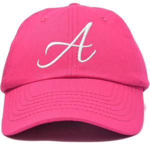 imageDALIX Initial Hat Letter A Womens Baseball Cap Monogram Cursive EmbroiderHot Pink